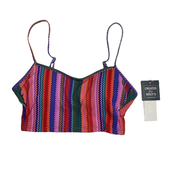 Salt + Cove Ziggy Pop Longline Bikini Top & High-Waist Swim Bottoms Vermillion - Picture 2 of 10